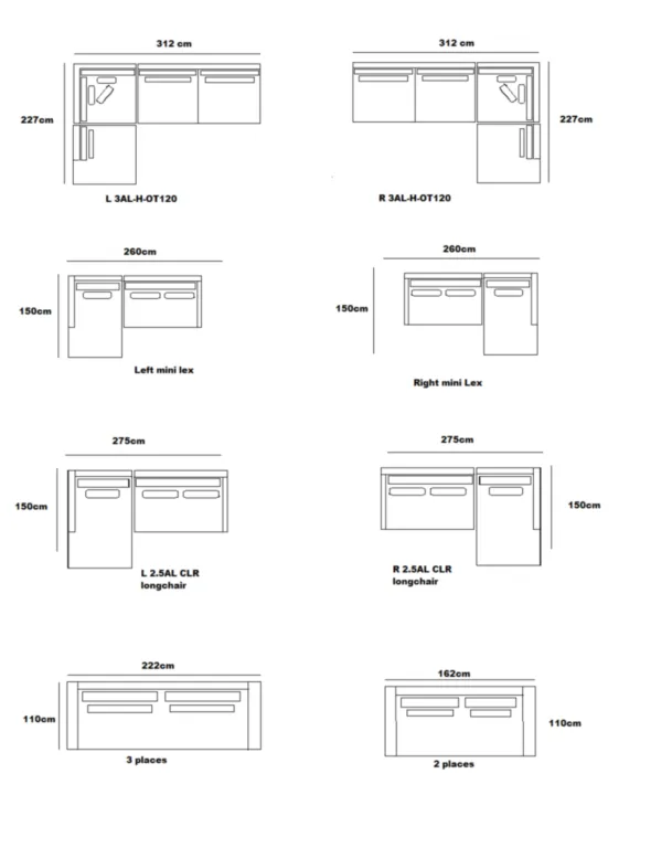 Schéma du canapé Luxe